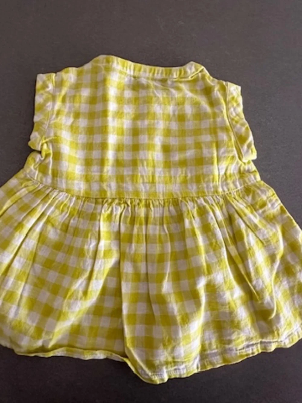 NWT Little Girl Gap Yellow Gingham Linen Peplum Summer Shirt 4T 4 Years